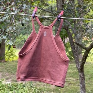 Free People Movement Happiness Runs crop top seamless bra XS S copper rust